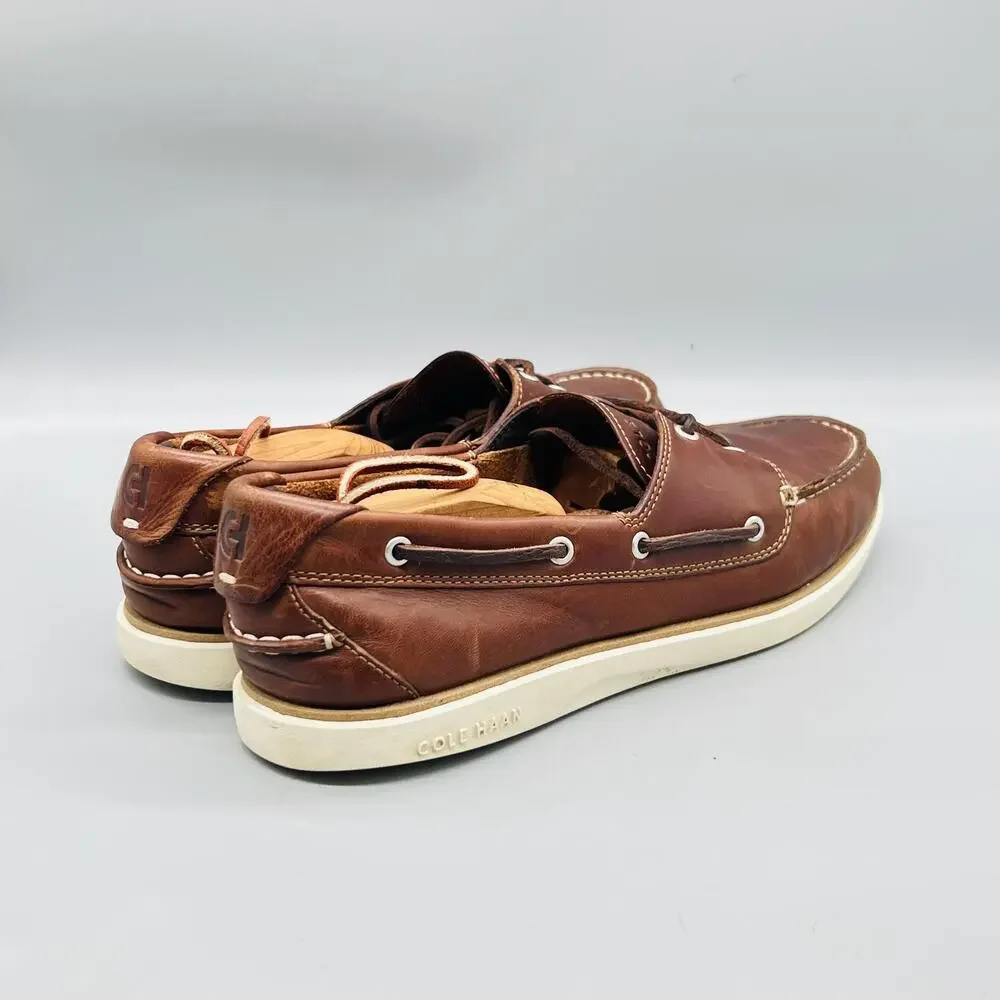 Cole Haan Shoes Mens 10.5 Brown Leather Boat Moc Toe Casual Comfort Nautical